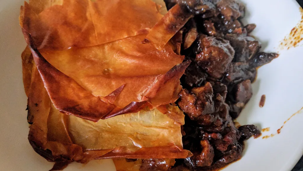 Photograph of Spiced lamb pie.