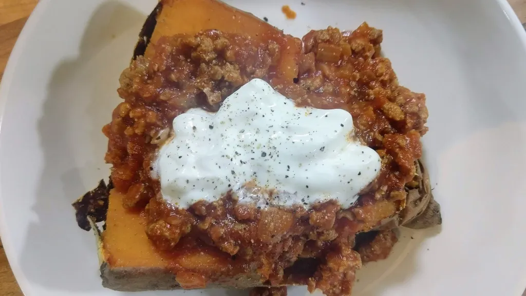 Photograph of Spicy turkey sweet potatoes.