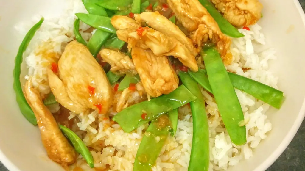 Photograph of Sweet chilli chicken.