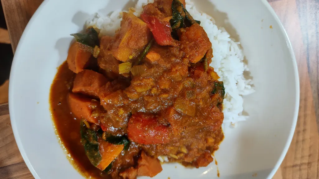 Photograph of Sweet potato curry.