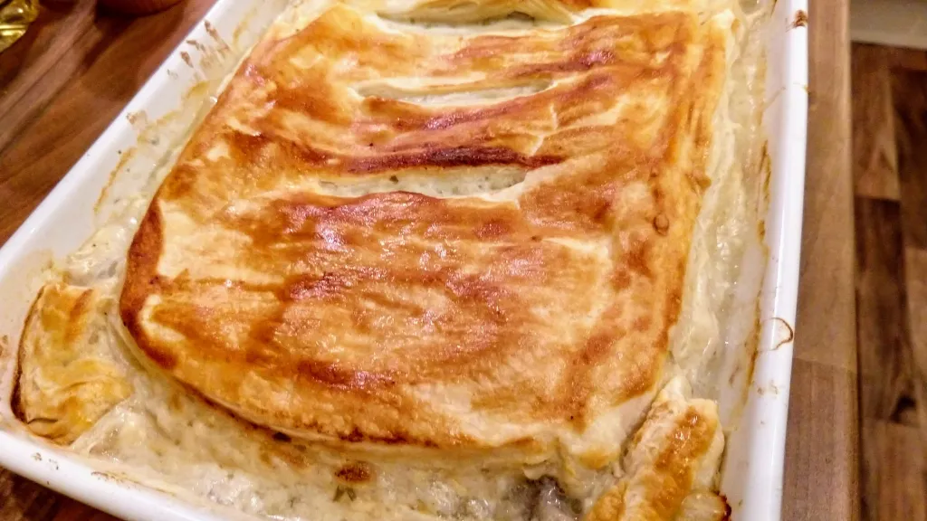 Photograph of The almighty mob chicken pie.