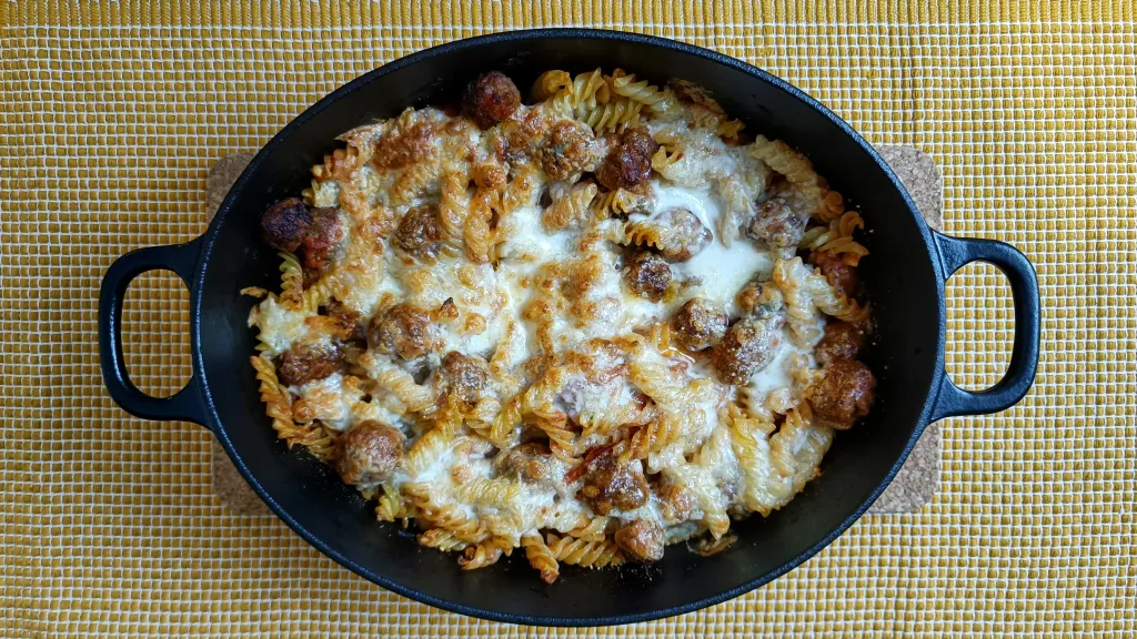 Photograph of Timballo di pasta e polpettine.