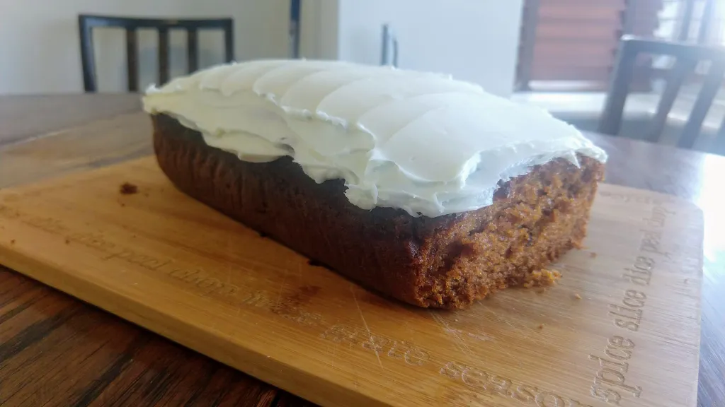Photograph of Tomato soup cake.
