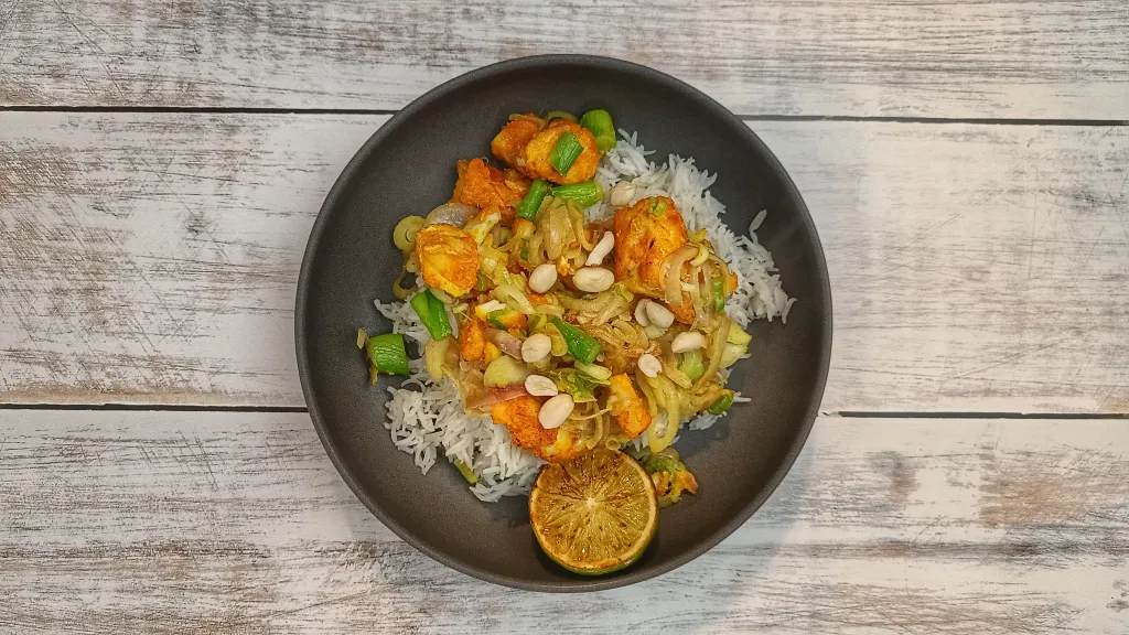 Photograph of Turmeric and chilli honey cod nuggets.